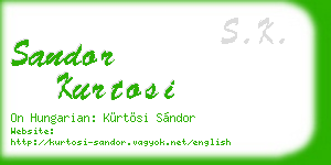 sandor kurtosi business card