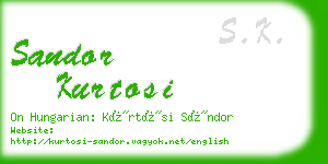sandor kurtosi business card